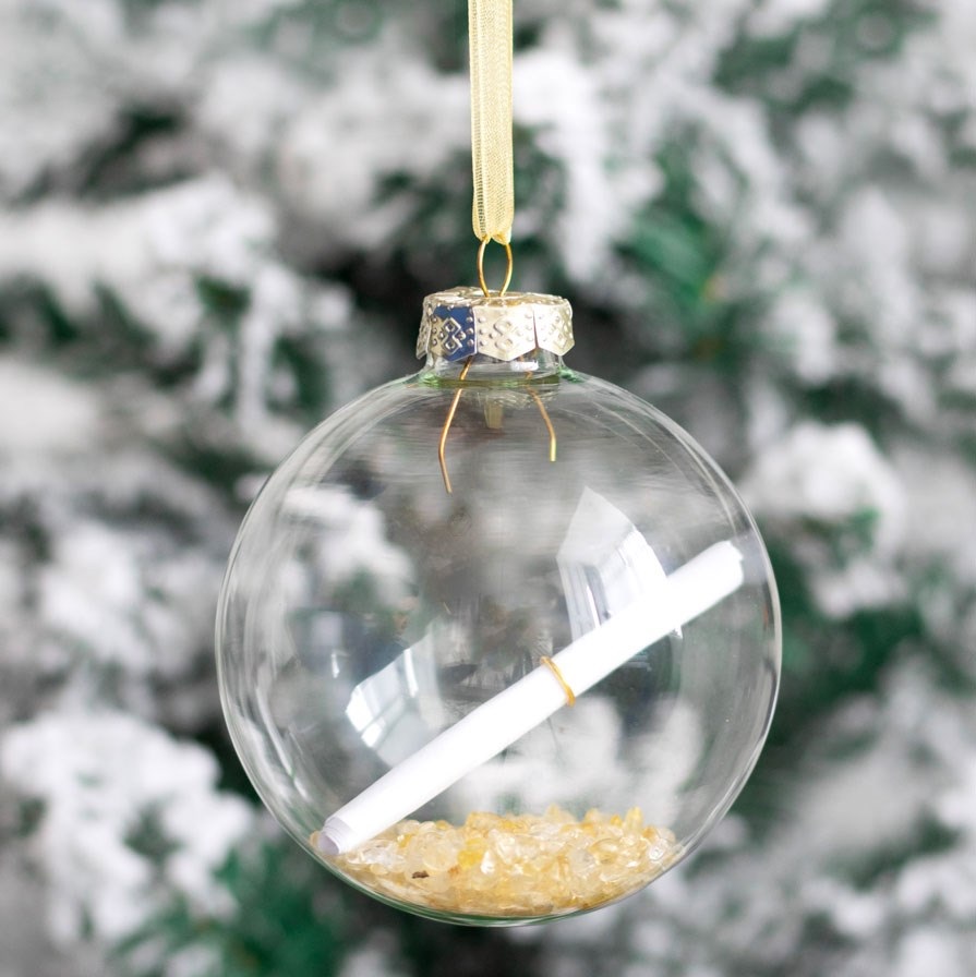 Manifestation Glass Christmas Bauble Kit Citrine
