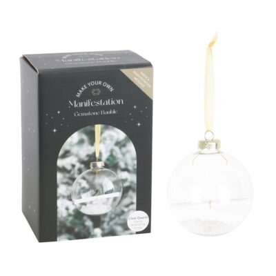 Manifestation Glass Christmas Bauble Kit Clear Quartz