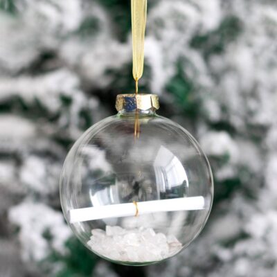 Manifestation Glass Christmas Bauble Kit Clear Quartz