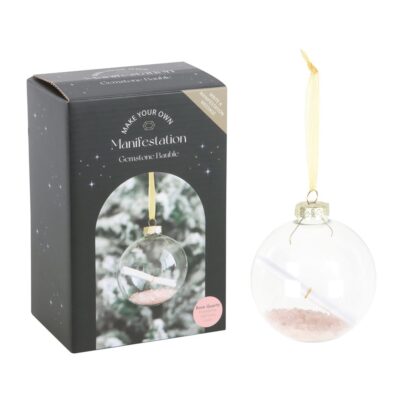 Manifestation Glass Christmas Bauble Kit Rose Quartz