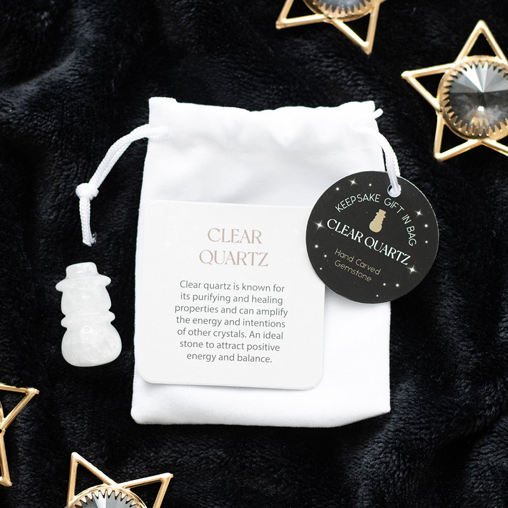 Crystal Snowman in a Bag Clear Quartz - Image 5