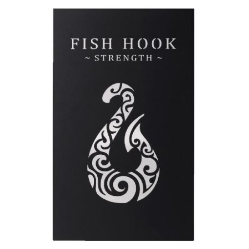 Fish Hook Metal Wall Art Black