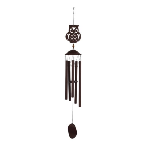 Owl Wind Chime 38" Rustic