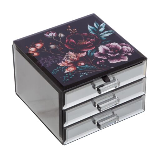 Midnight Flora Jewellery Box with 2 Drawers