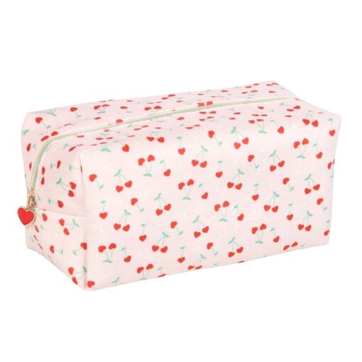 Makeup Bag Heart Cherry Print