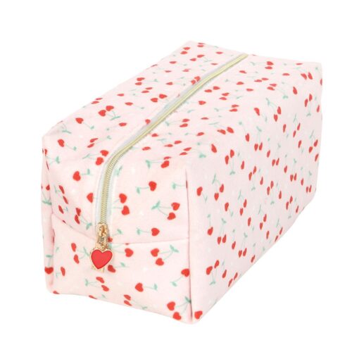 Makeup Bag Heart Cherry Print - Image 3