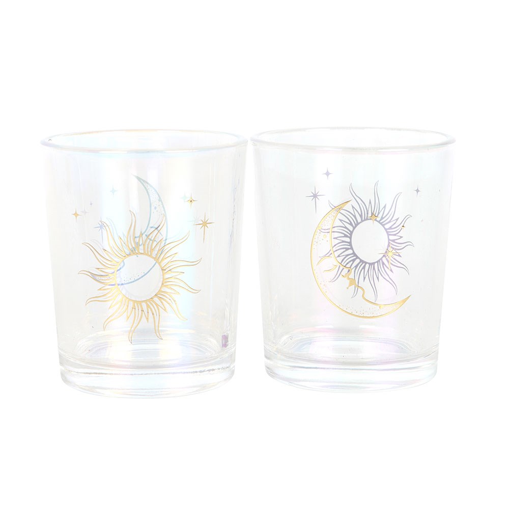 Iridescent Sun and Moon Votive Candle Holders - Image 2
