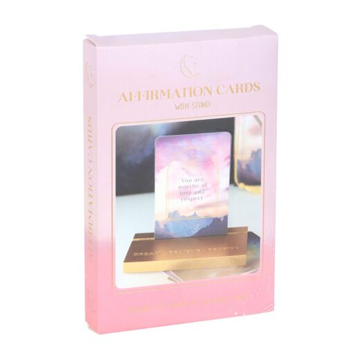 Set of 10 Ethereal Affirmation Cards with Wooden Stand - Image 5