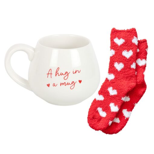 Hug in a Mug Heart Mug and Socks Set - Image 4