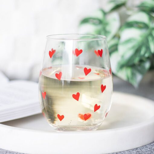 Heart Print Stemless Glass - Image 4