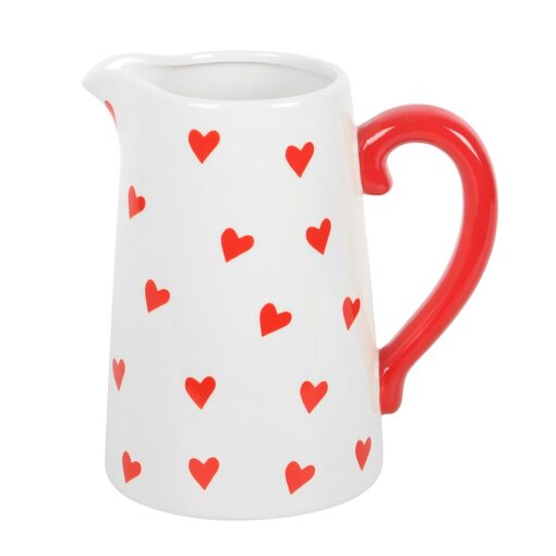 Heart Print Ceramic Flower Jug - Image 3