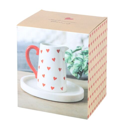 Heart Print Ceramic Flower Jug - Image 5