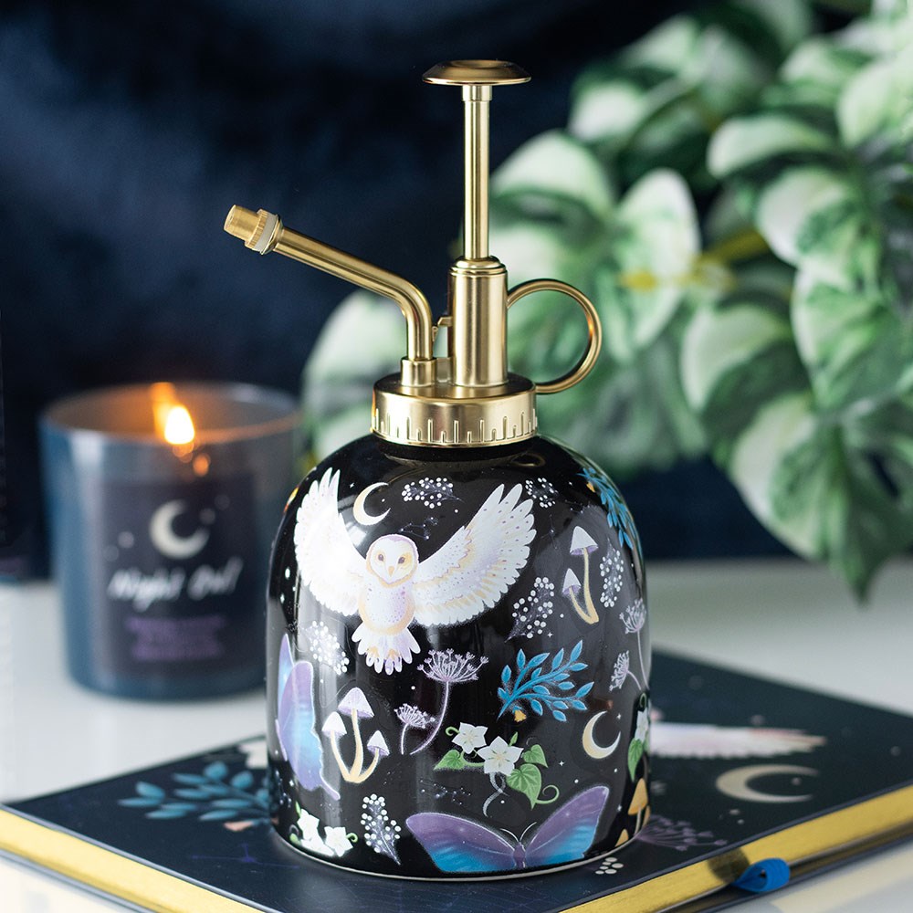 Night Flight Owl Print Ceramic Plant Mister - Image 3