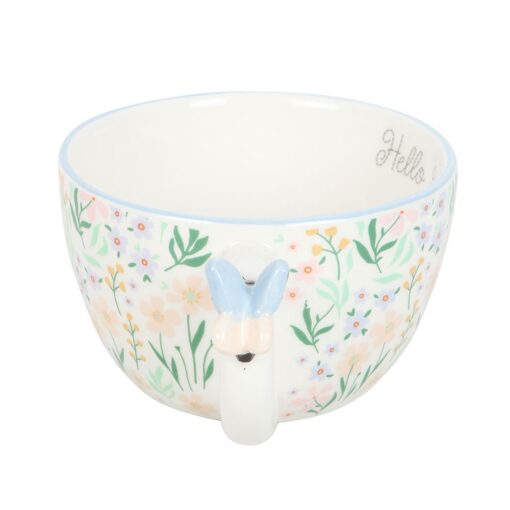 Hello Beautiful Ditsy Floral Print Mug with Butterfly - Image 4