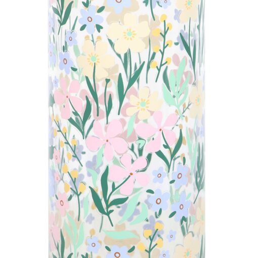 Ditsy Floral Print Glass & Bamboo Water Bottle - Image 4