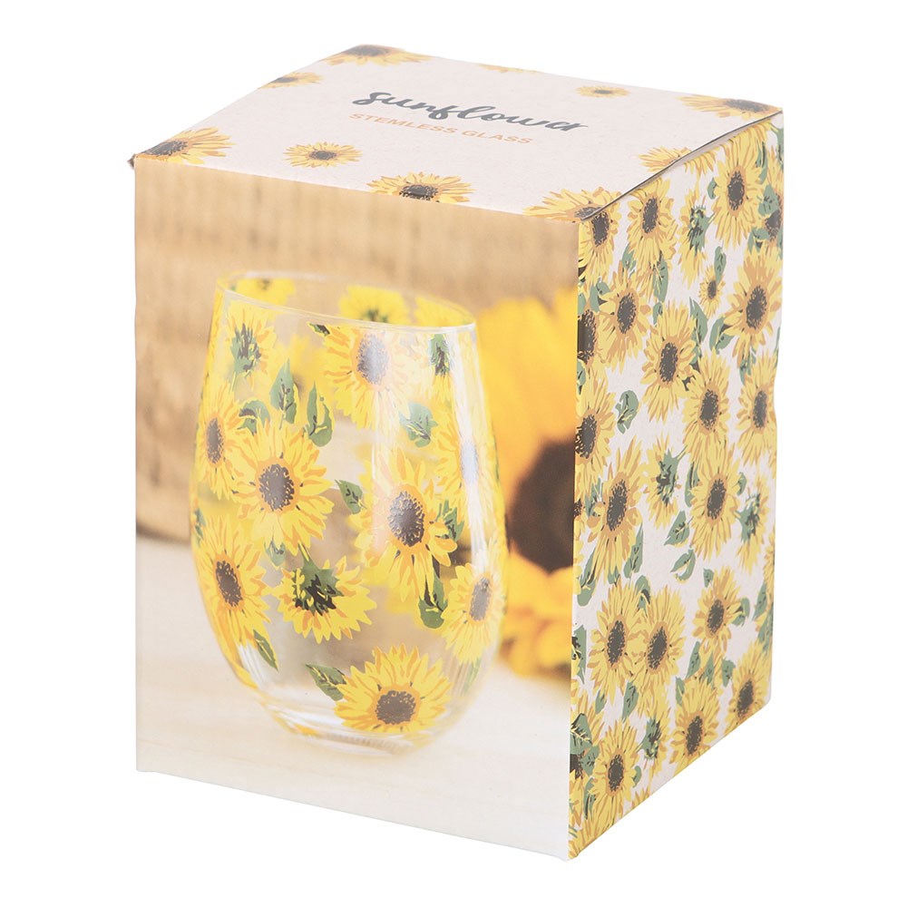 Sunflower Print Stemless Glass - Image 2