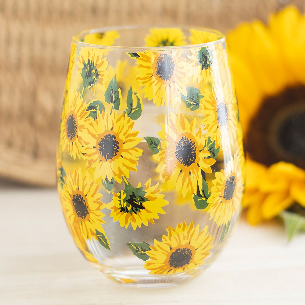 Sunflower Print Stemless Glass - Image 3