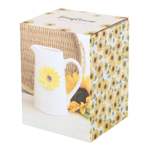 Hello Sunshine Ceramic Flower Jug with 3D Sunflower - Image 4