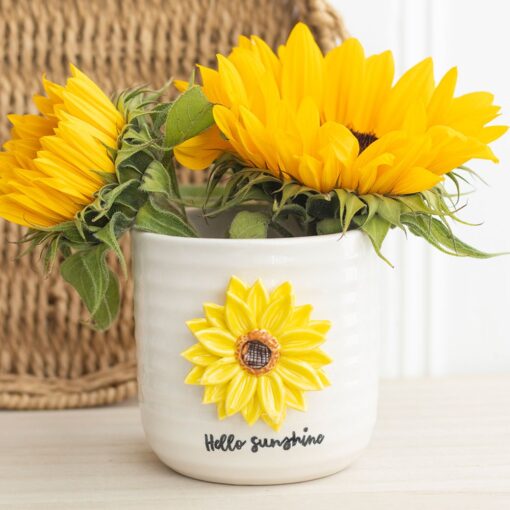 Hello Sunshine Plant Pot with 3D Sunflower - Image 5