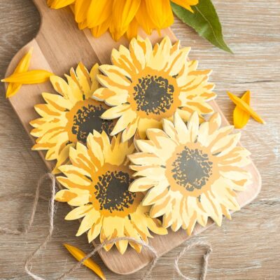 Set of 4 Sunflower Coasters