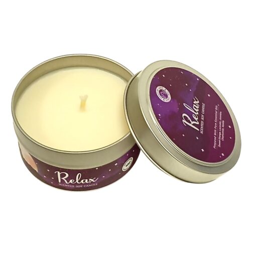 Relax Aromatherapy Scented Soy Candle in Tin Jar 80gm