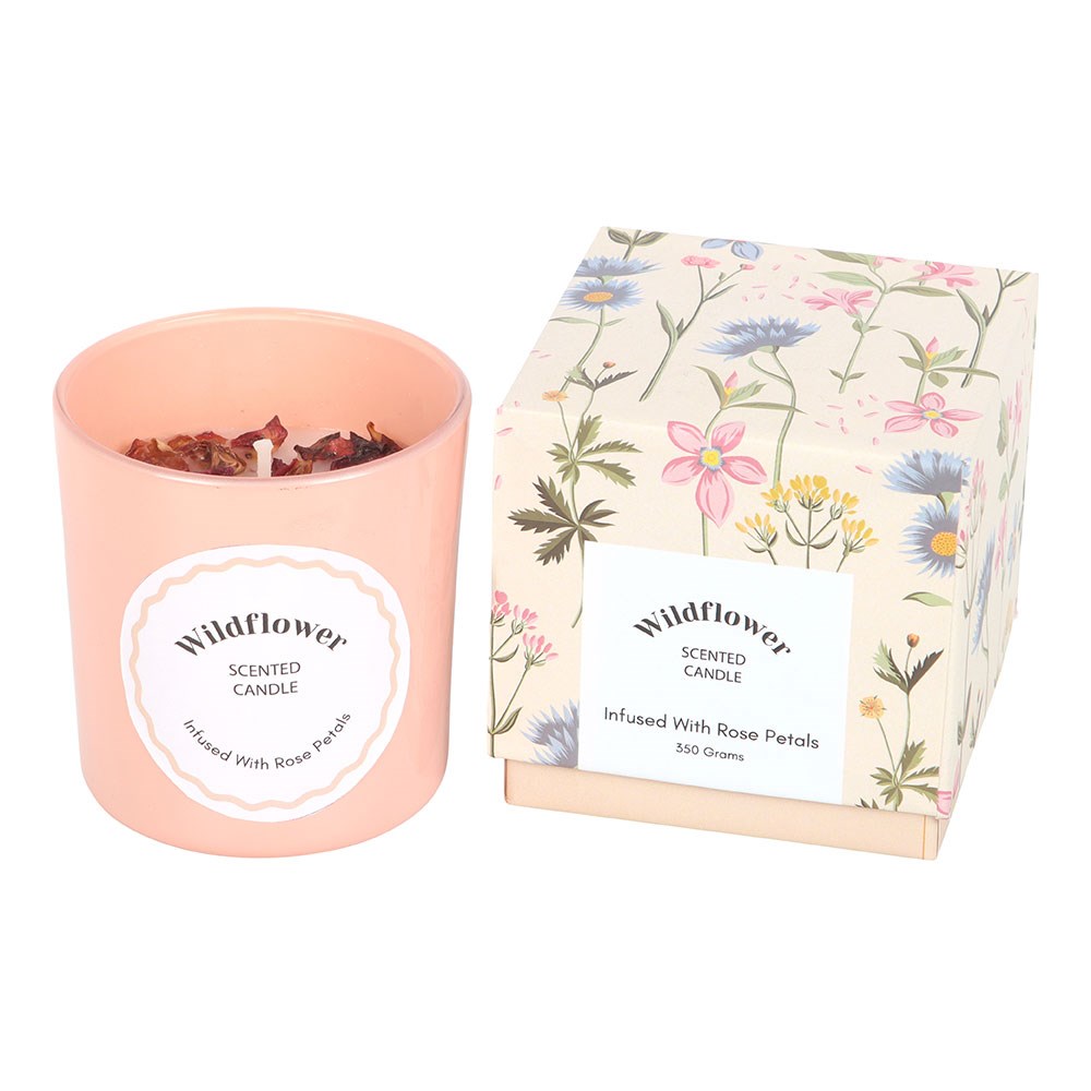 Wildflower Candle with Rose Petals - Image 2