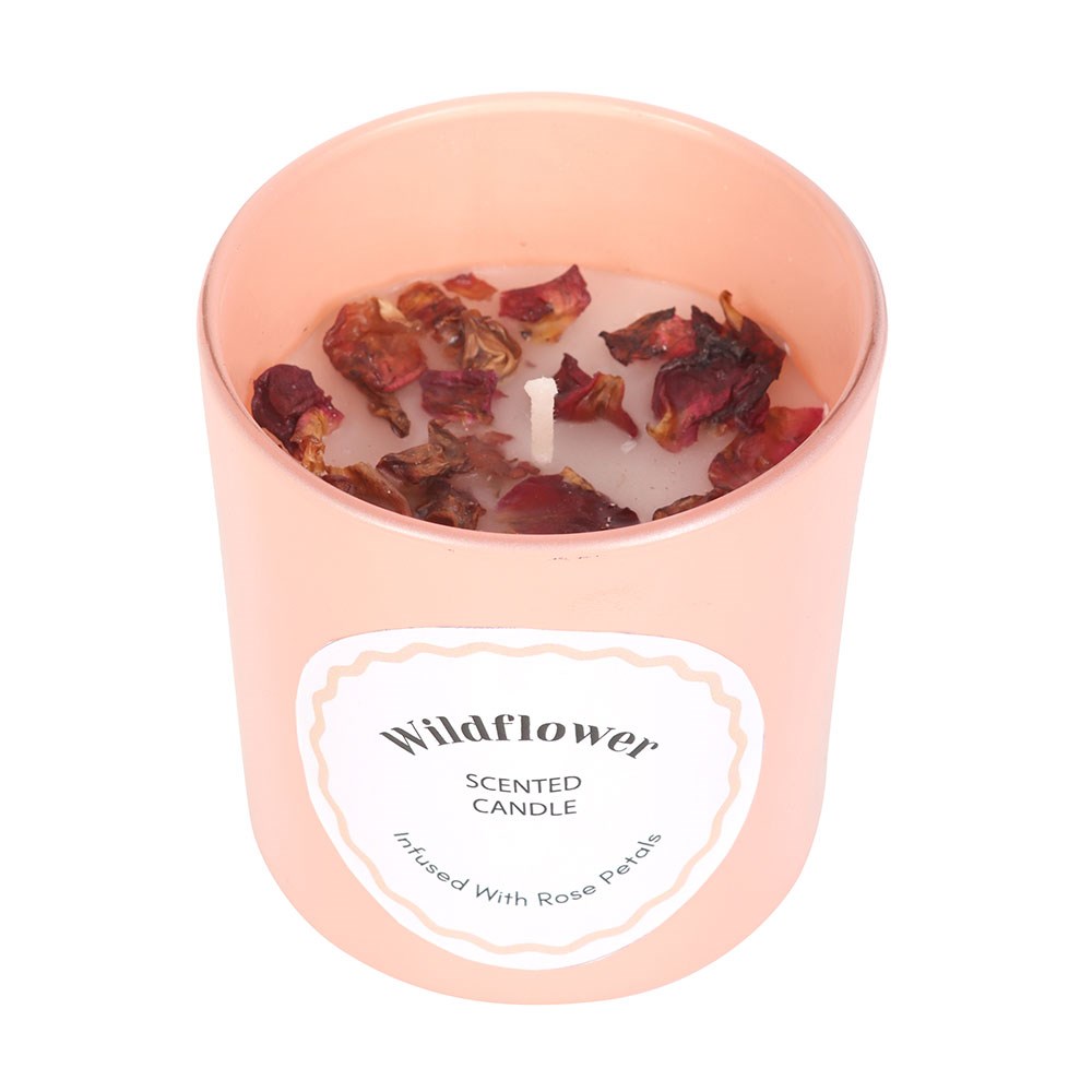 Wildflower Candle with Rose Petals - Image 2