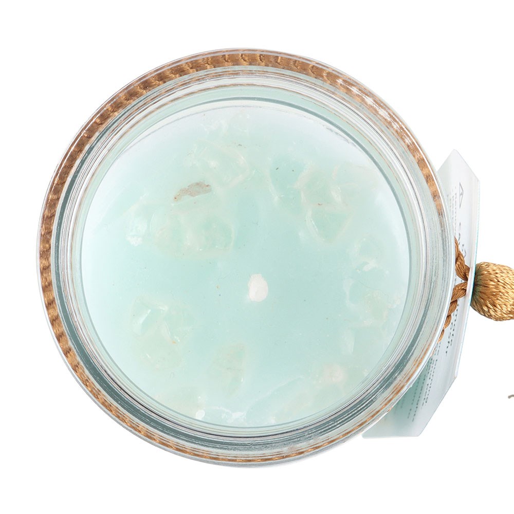 White Sage Tube Candle with Clear Quartz Crystals - Image 2