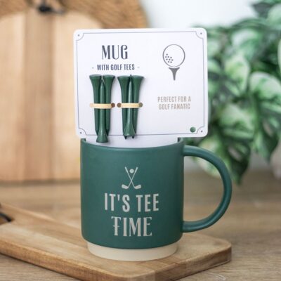 It's Tee Time Ceramic Mug with Golf Tees