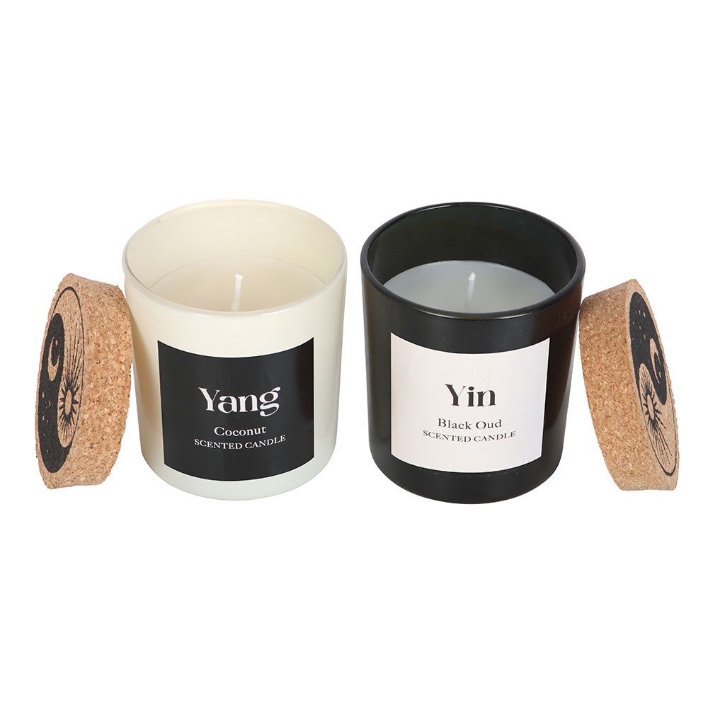 Set of 2 Yin Yang Black Oud and Coconut Candles - Image 2