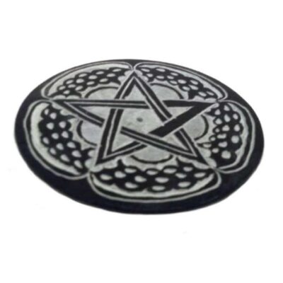 Pentacle Black Soapstone Incense Holder