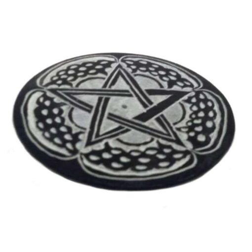 Pentacle Black Soapstone Incense Holder
