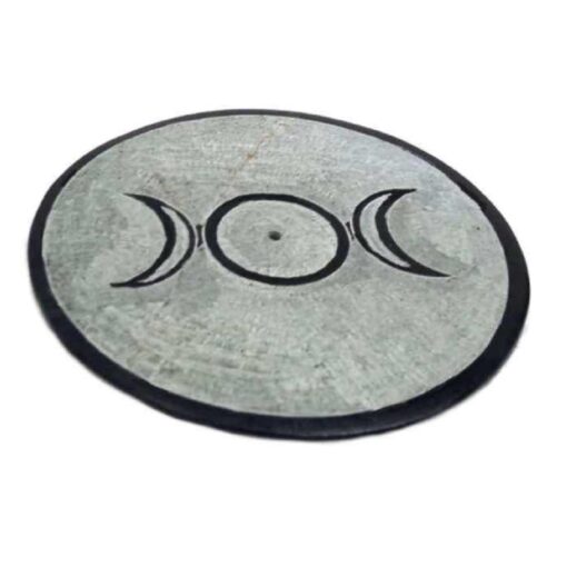 Triple Moon Soapstone Incense Holder