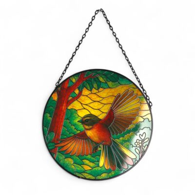 Fantail in Native Forest Suncatcher