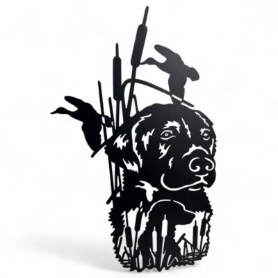 Duck Hunter Companion Metal Wall Art Black