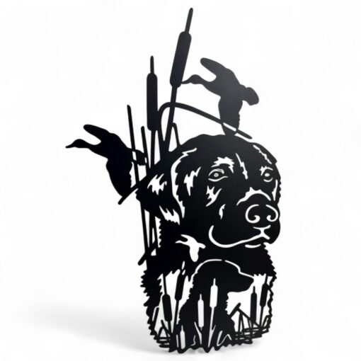 Duck Hunter Companion Metal Wall Art Black