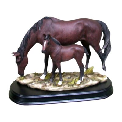 Horse with Foal Dark Brown