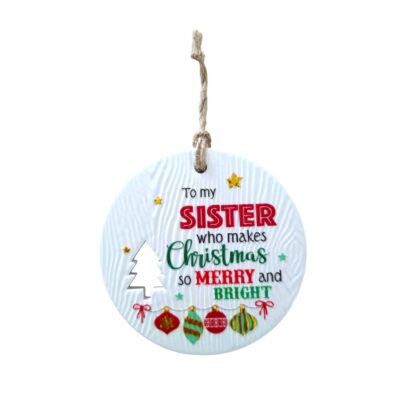 My Sister Christmas Wishes Plaque