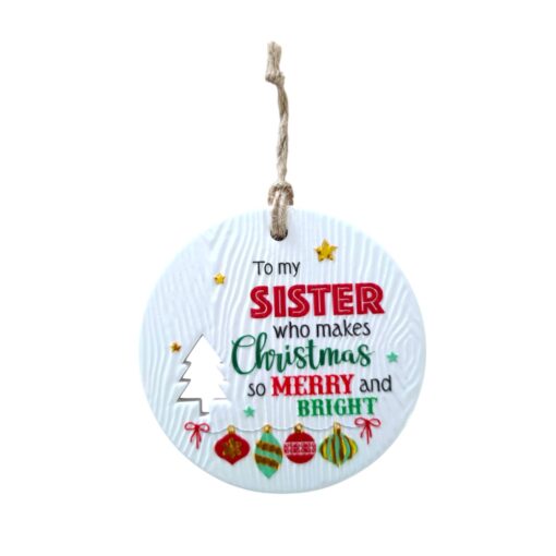 My Sister Christmas Wishes Plaque