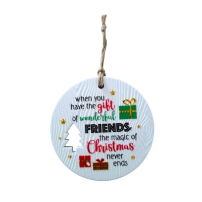 Wonderful Friends Christmas Wishes Plaque