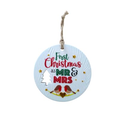 First Mr & Mrs Christmas Wishes Plaque