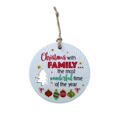 Family Wonderful Christmas Wishes Plaque