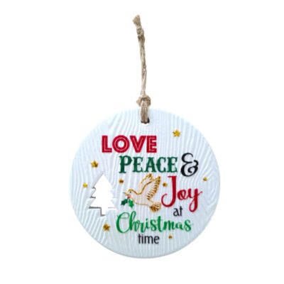 Christmas Love Peace & Joy Christmas Wishes Plaque