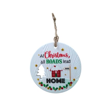 Roads Lead Home Christmas Wishes Plaque