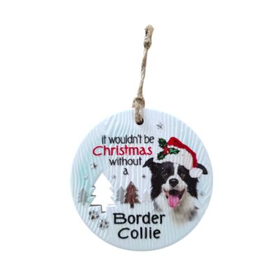 Border Collie Christmas Wishes Plaque