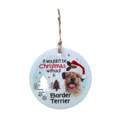 Border Terrier Christmas Wishes Plaque