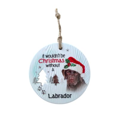 Chocolate Labrador Christmas Wishes Plaque