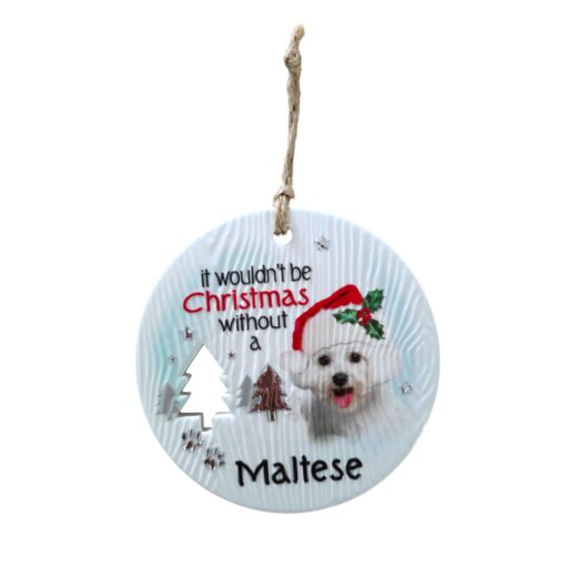 Maltese Christmas Wishes Plaque