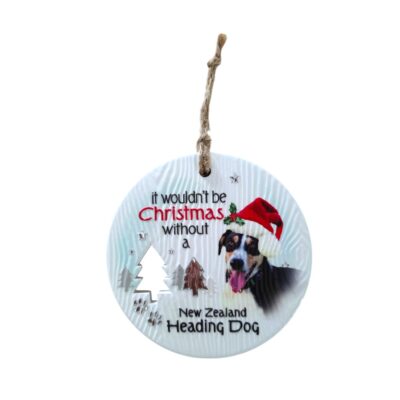 NZ Heading Dog Christmas Wishes Plaque