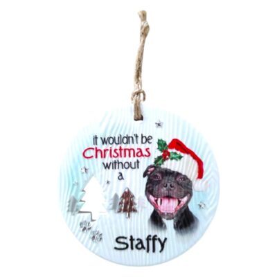 Staffy Christmas Wishes Plaque